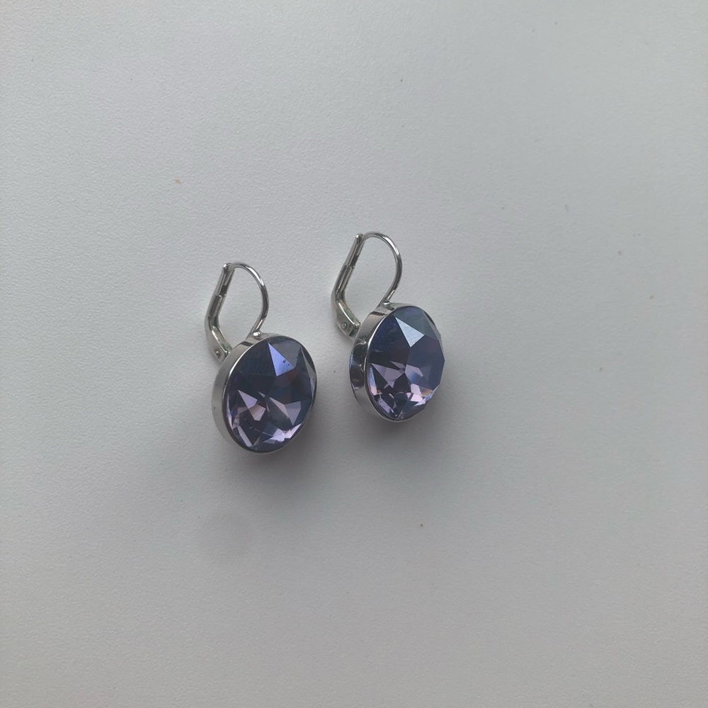 Swarovski purple drop earrings
